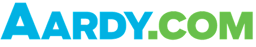 AARDY.COM logo in blue and green text