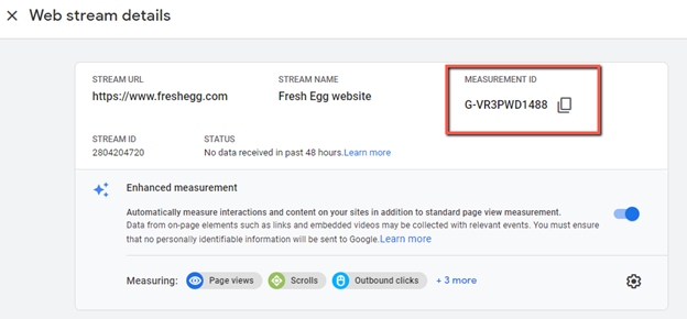 Web Stream Details